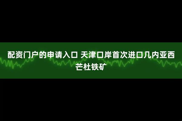 配资门户的申请入口 天津口岸首次进口几内亚西芒杜铁矿